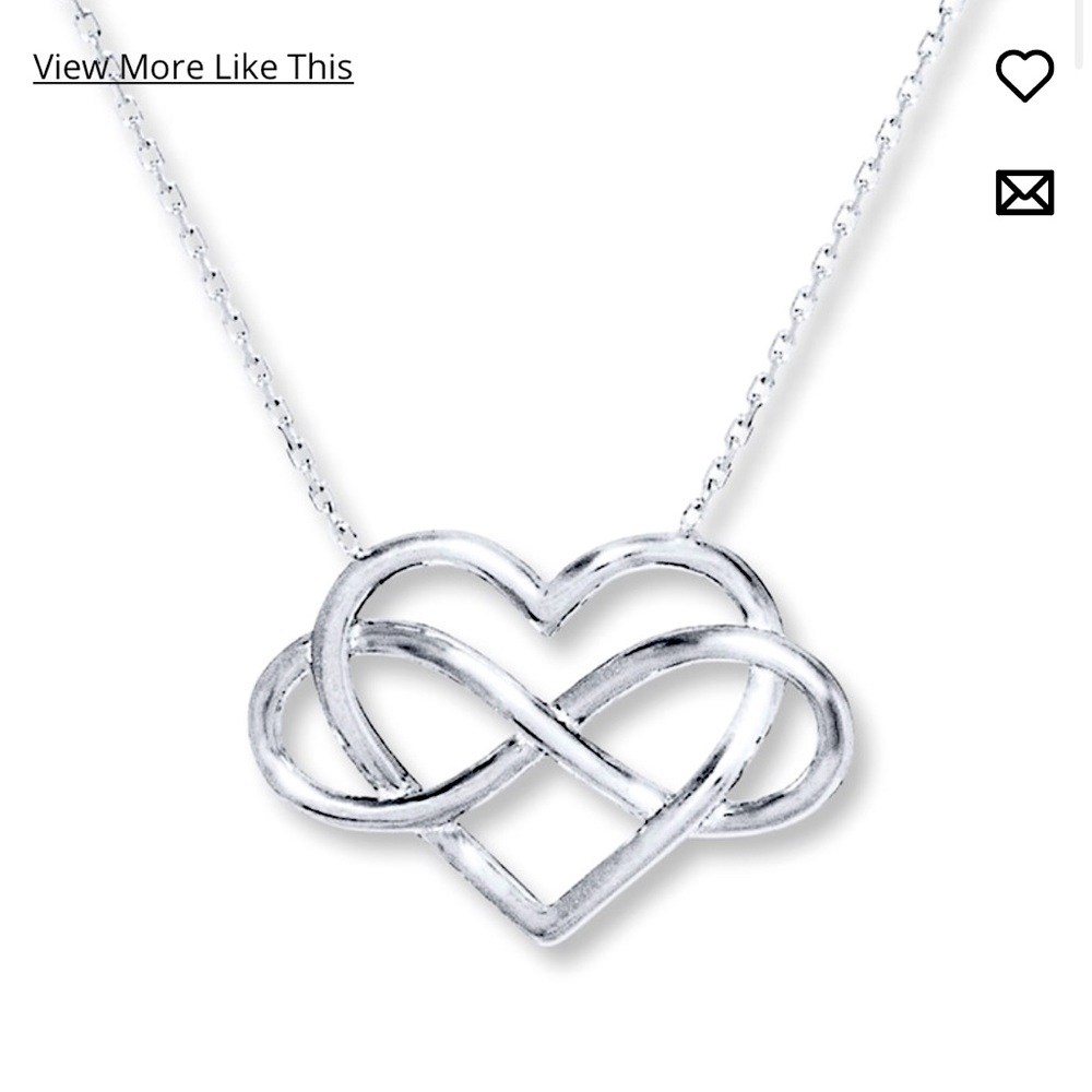 Jared Infinity Heart sterling silver Necklace - never worn